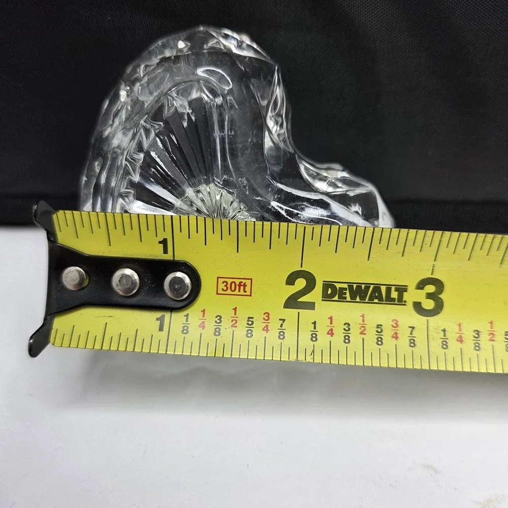 Vintage Clear Glass Heart Ring Holder Vanity Jewelry Dish - Small Crack